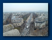 Paris streets seen from the top of the Arc de Triomphe.