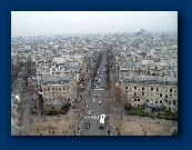 Paris streets seen from the top of the Arc de Triomphe.