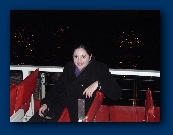 Lisa on a boat on the Seine.